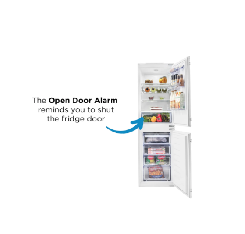Beko BCFD350 Integrated 50/50 Frost Free Fridge Freezer with Sliding Door Fixing Kit - White - F Rated