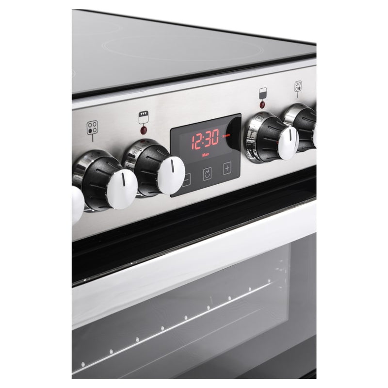 Belling 444410819 Cook centre 60E 60cm Double Oven Electric Cooker With Ceramic Hob - Stainless Steel 444410819