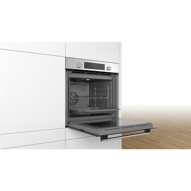Bosch Serie 4 Multifunction Electric Single Oven with Catalytic Cleaning Stainless Steel - HBS534BS0B