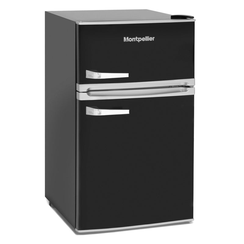Montpellier MAB2035K 70/30 Under Counter Retro Style Fridge Freezer In Black