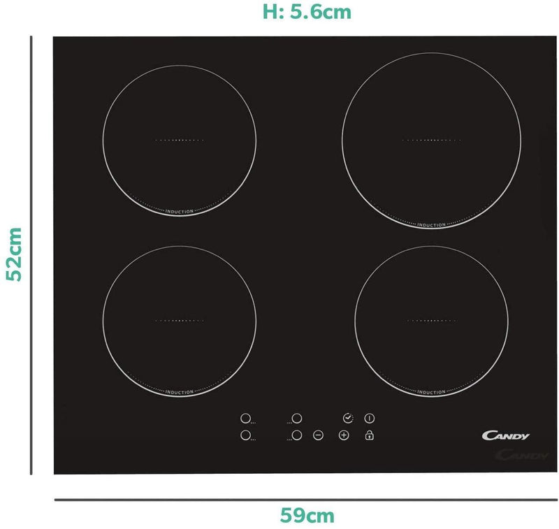 Candy CI640CBA 60cm Plug and cook Low Absorption Induction Hob - Black