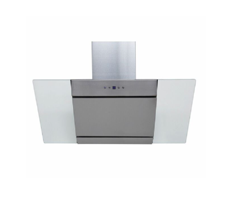 SIA 90cm Stainless Steel Angled Glass Cooker Hood Extractor Fan & Carbon Filter