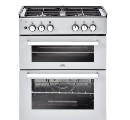 Belling 602DITC 60cm Drop In Static Silver LPG Gas Double Oven  - 444410624